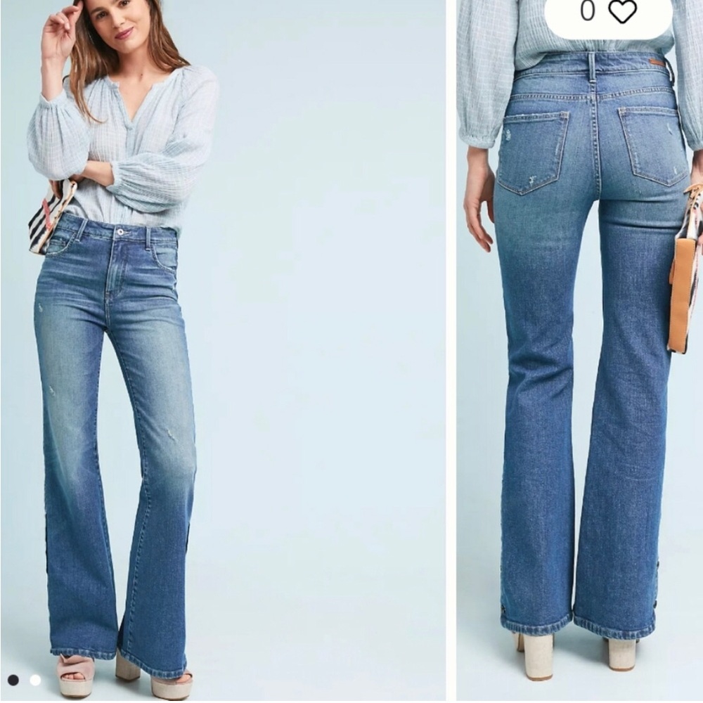Pilcro and the Letterpress Blue Anthropologie Bootcut Jeans size 29